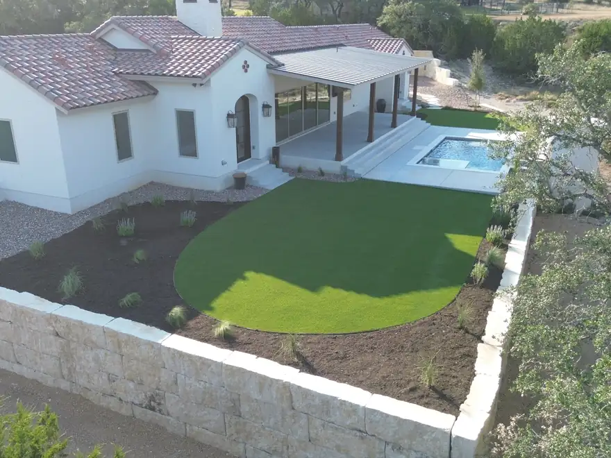Aerial view of a completed property near Canyon Lake