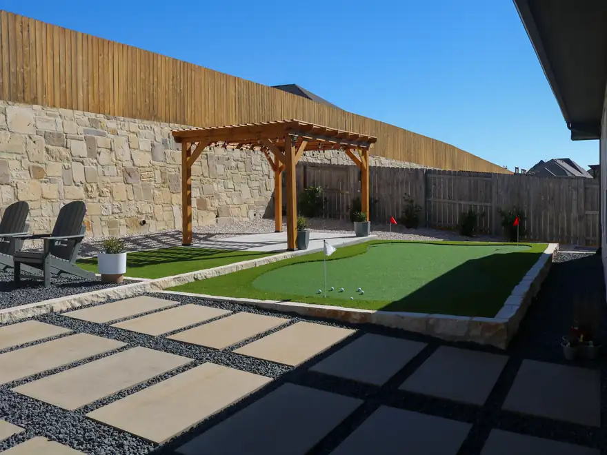 Finished landscape installation in New Braunfels